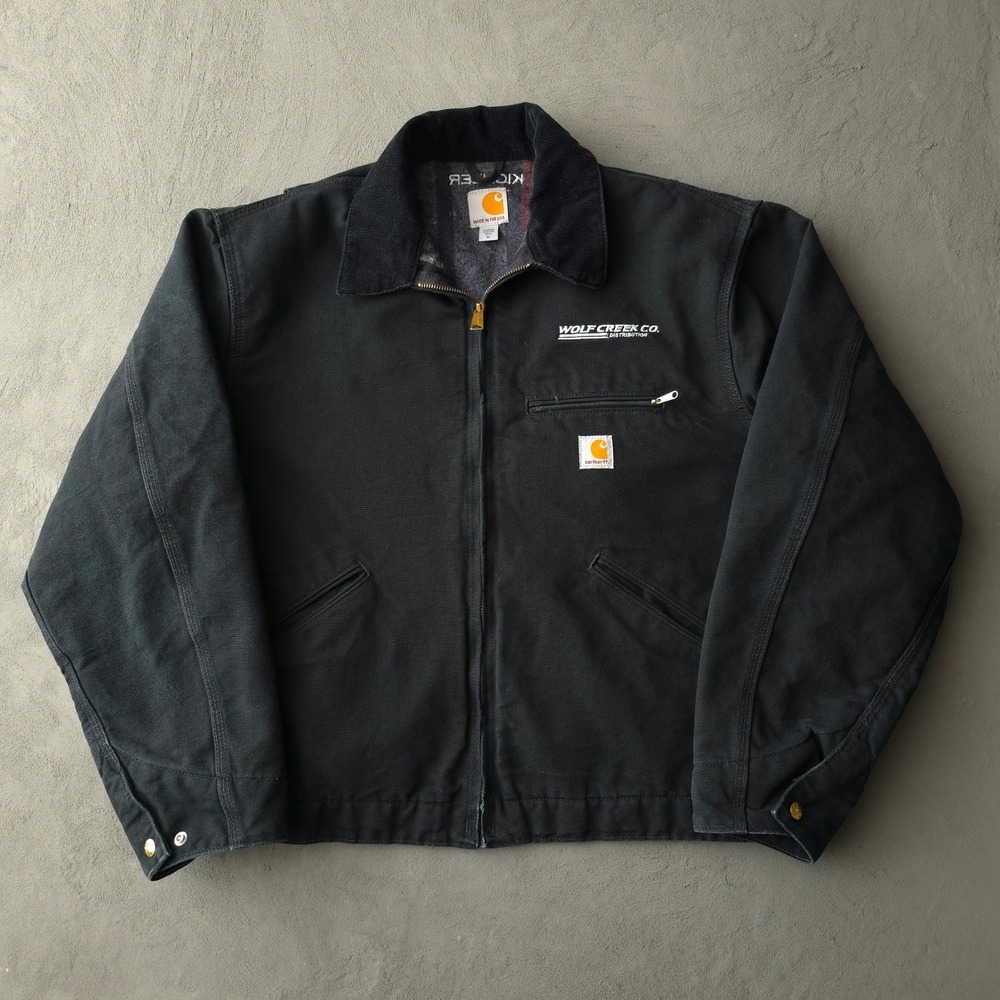 Vintage Carhartt Detroit Jacket XL Black Wolf Creek Co. Kichler J01 BLK